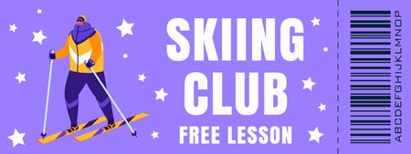 Free Ski Lesson Offer Coupon Design Template