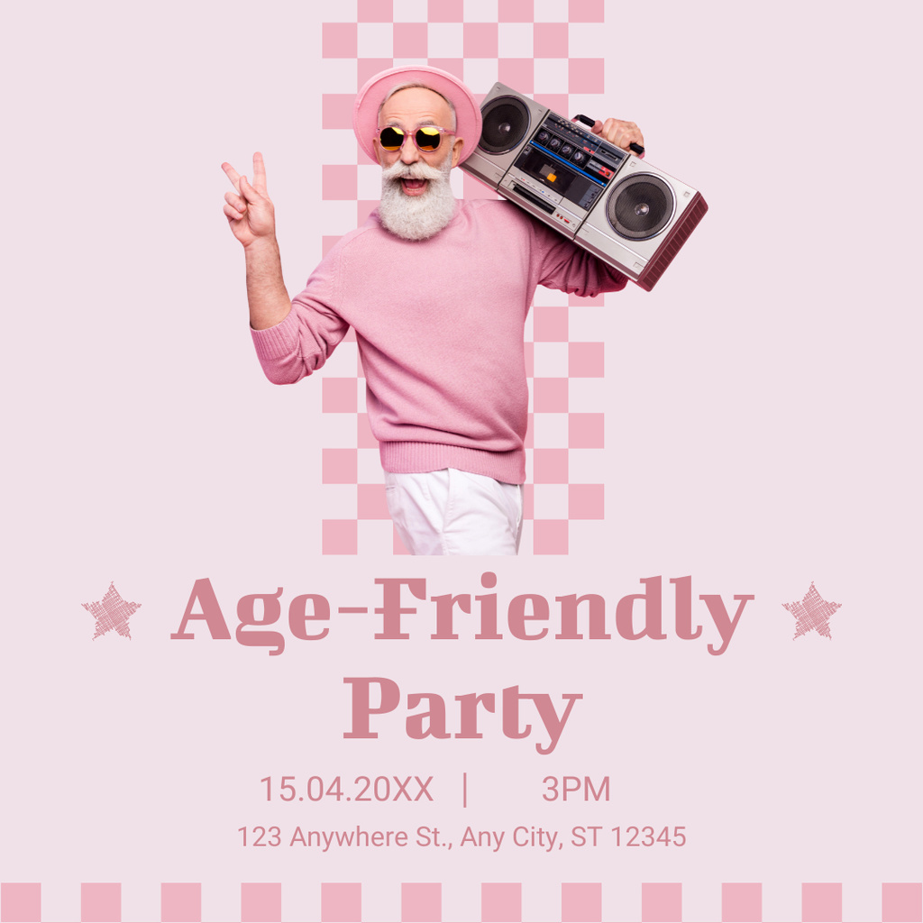 Age-Friendly Meetings Announcement Instagramデザインテンプレート