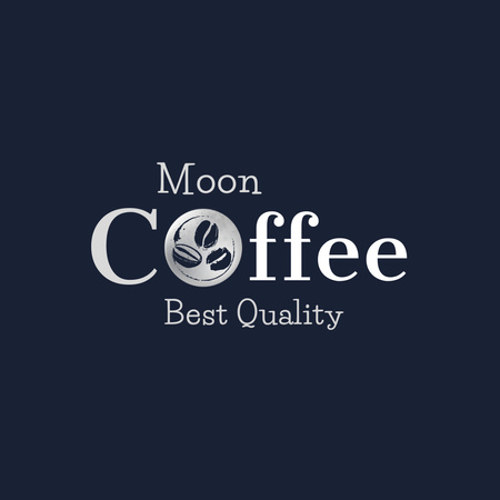 Cafe Ad with Coffee Beans Logo Design Template