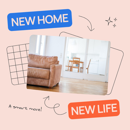 Yaşam İçin Yeni Eviniz Instagram AD Tasarım Şablonu
