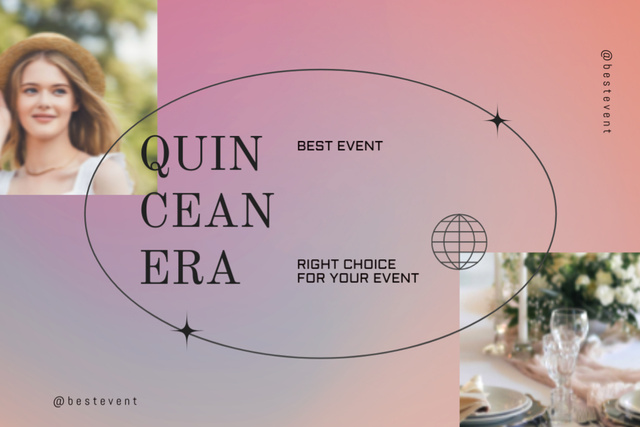 Quinceanera Event For Girl  Gift Certificate – шаблон для дизайна