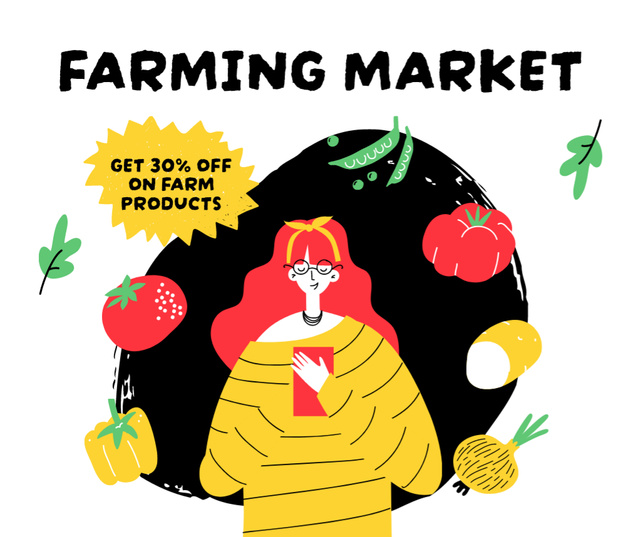 Ontwerpsjabloon van Facebook van Discount on Farm Food from Market