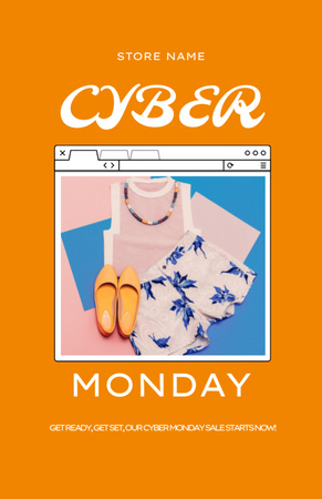 Trendsetting Apparel Sale Offer on Cyber Monday Flyer 5.5x8.5in Design Template