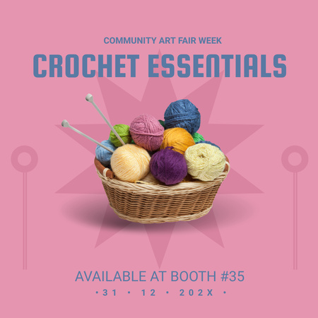 Designvorlage Art Fair And Crochet Essentials Offer für Instagram