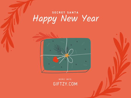 Plantilla de diseño de Gift box for Secret Santa event Poster 18x24in Horizontal 
