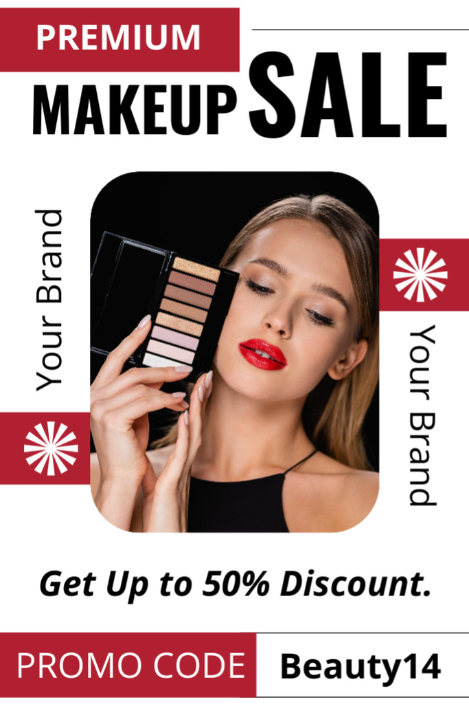 Ontwerpsjabloon van Tumblr van Makeup Cosmetics Discount Announcement