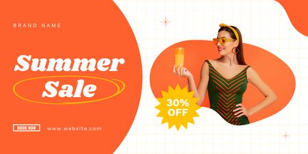 Summer Sale of Sun Protection Creams Twitter Design Template