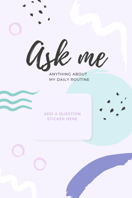 Daily Routine question form in pink Pinterestデザインテンプレート
