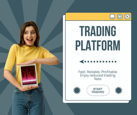 Adaptive Stock Trading Platform Promo Facebook Design Template