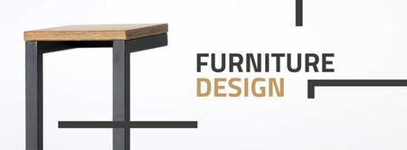 bútortervezői ajánlat modern székkel Facebook cover tervezősablon