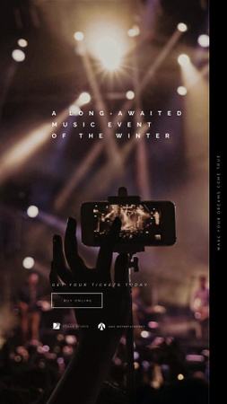Plantilla de diseño de Shooting Concert on Phone Instagram Video Story 