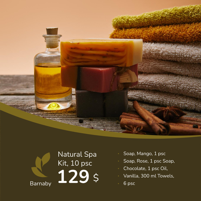 Natural Handmade Soap Shop Ad Instagramデザインテンプレート