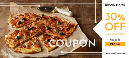 Pizzeria Coupon 3.75x8.25in Design Template