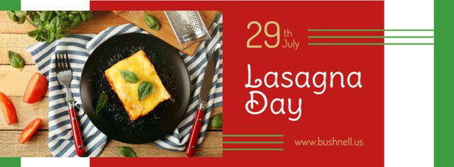 Italian lasagna dish Day Facebook cover Design Template