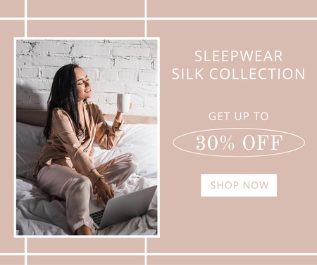 Discount on Silk Sleepwear Collection Facebook Design Template