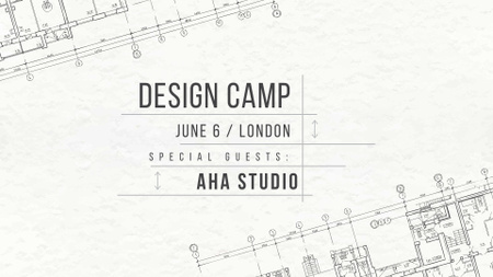 Design camp announcement on blueprint FB event cover Design Template