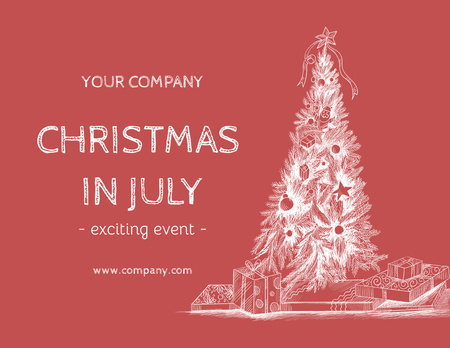Thrilling Notice of Christmas Party in July Flyer 8.5x11in Horizontal – шаблон для дизайна