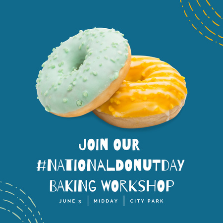 Platilla de diseño Celebrating National Donut Day Instagram