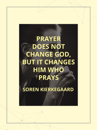 Religion Quote with Woman Praying Poster US tervezősablon