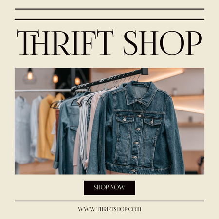 Designvorlage Clothes in thrift shop für Animated Post