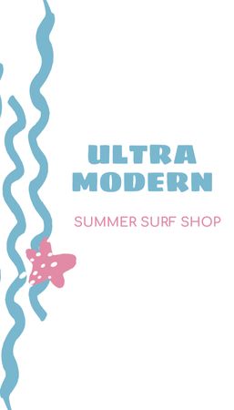 Emblema da loja de verão na moda Business Card US Vertical Modelo de Design