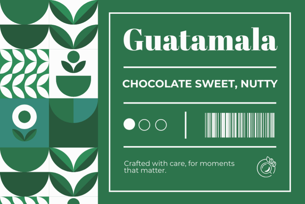 Guatemala Coffee Tag Label Šablona návrhu