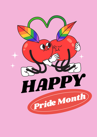 Awareness of Tolerance to LGBT with Cute Cherries Poster Design Template