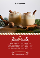 Christmas Drinks Offer Glasses with Eggnog