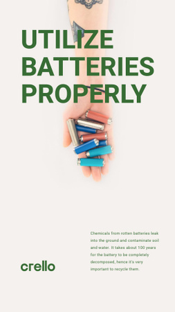 Platilla de diseño Utilization Guide Hand Holding Batteries Instagram Story