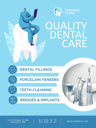Dental Services Offer Poster US tervezősablon