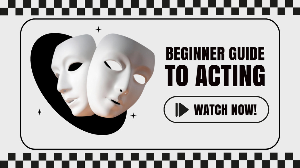 Designvorlage Acting Guide Offer for Beginners für Youtube Thumbnail