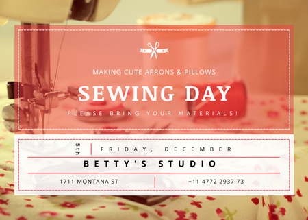 Sewing Learning Course in Studio Flyer 5x7in Horizontal Design Template