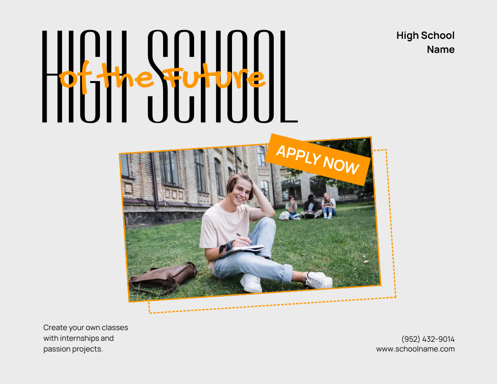 Ontwerpsjabloon van Flyer 8.5x11in Horizontal van Engaging School Advertisement