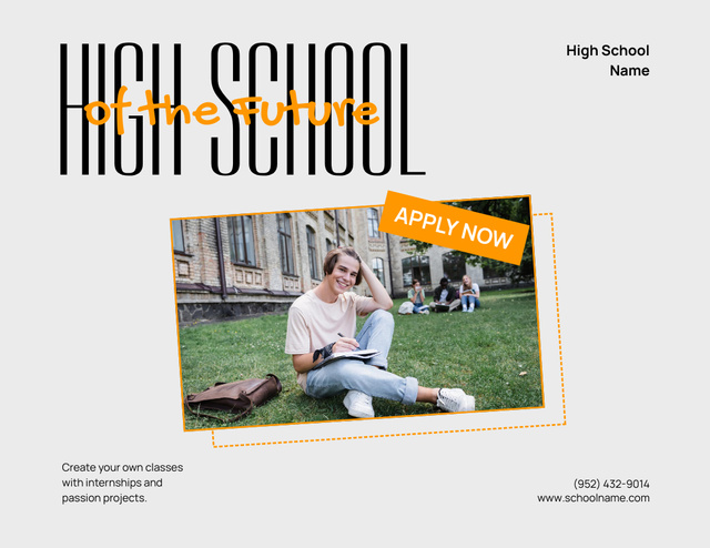 Ontwerpsjabloon van Flyer 8.5x11in Horizontal van Engaging School Advertisement