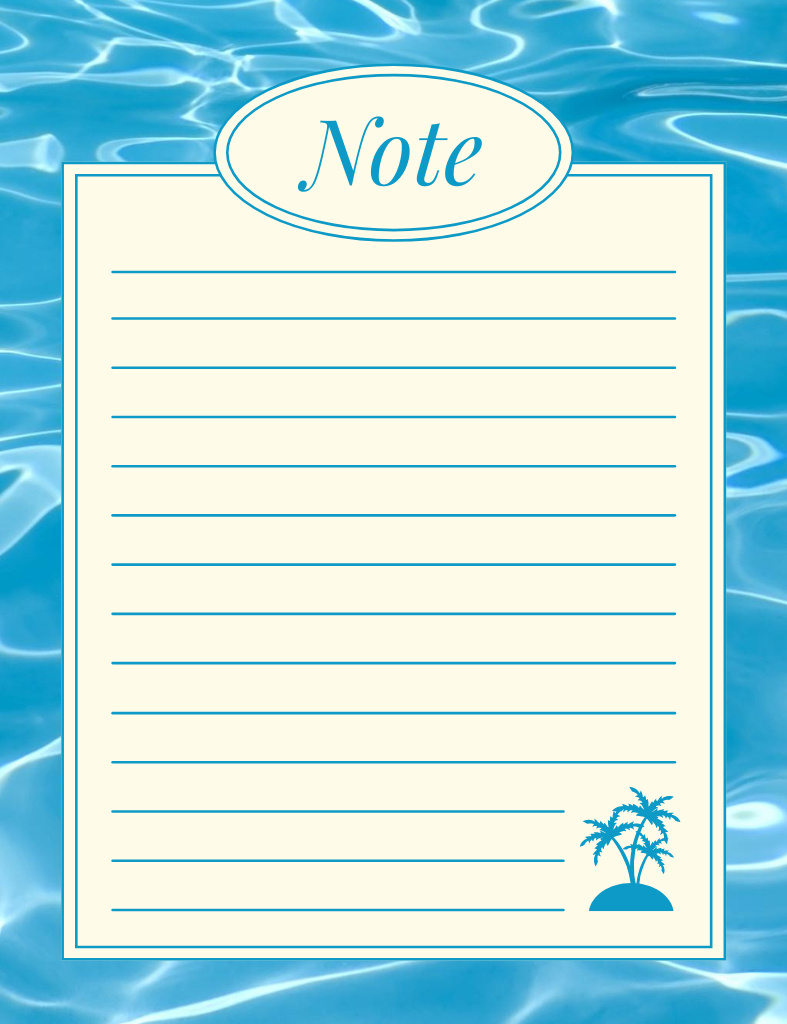 Designvorlage Blanks for Notes with Illustration of Palm Trees für Notepad 107x139mm