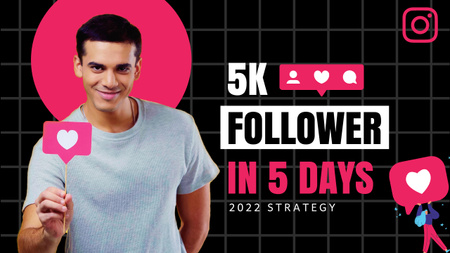 5K Followers With Man Youtube Thumbnail Design Template