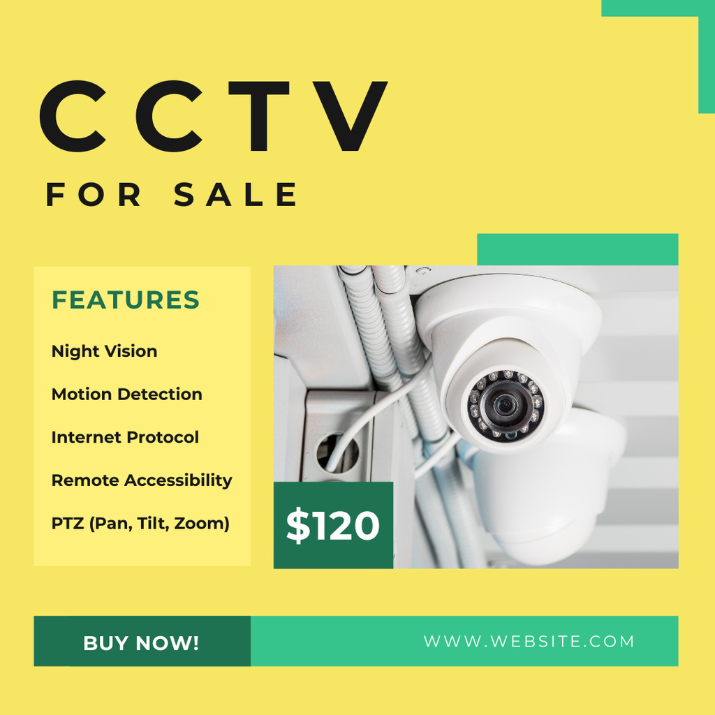Announcement of Sale of Modern CCTV Camera Instagramデザインテンプレート