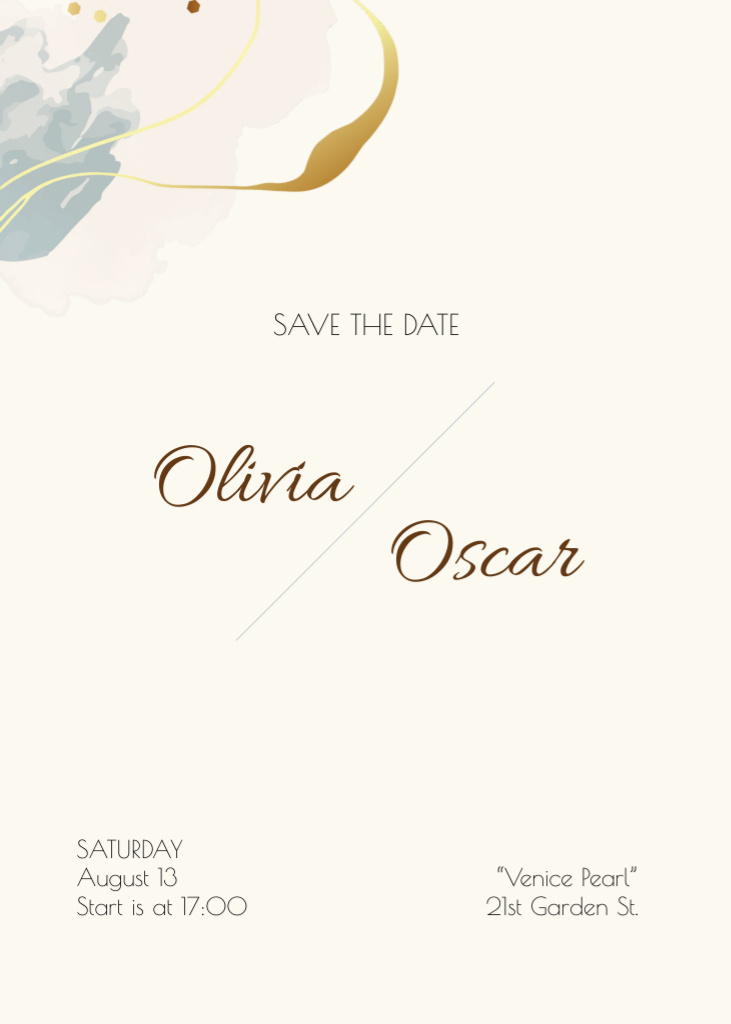 Wedding Celebration Announcement on Elegant Beige Invitation – шаблон для дизайна