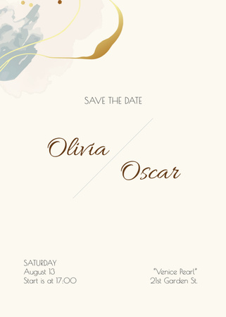 Plantilla de diseño de Wedding Celebration Announcement on Elegant Beige Invitation 