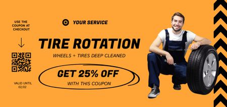Platilla de diseño Discount Offer on Tire Rotation Coupon Din Large