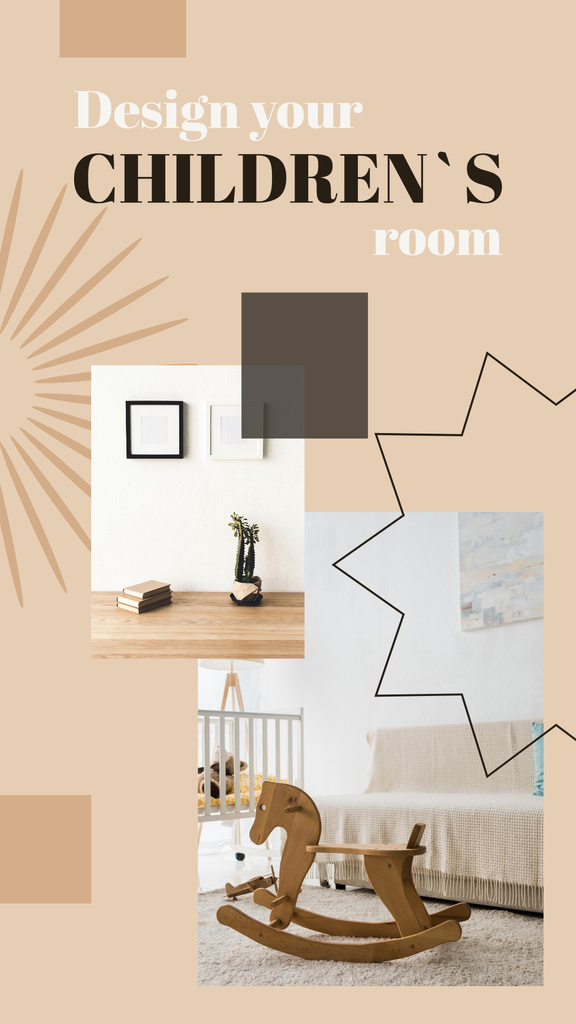Designvorlage Children's Room Interior Design für Instagram Story