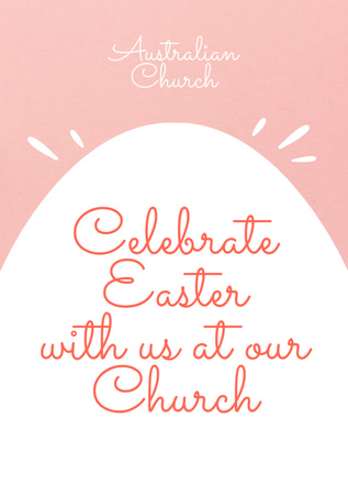 Church Easter Celebration Announcement in Pink Flyer A5デザインテンプレート