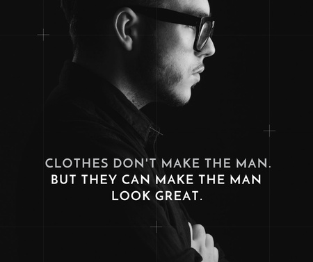 Businessman Wearing Suit in Black and White Facebook Šablona návrhu