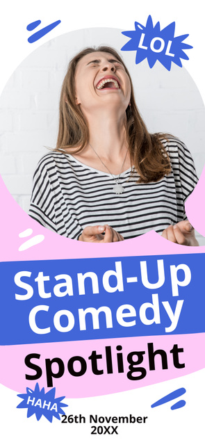 Woman laughing on Stand-up Show Snapchat Moment Filter Tasarım Şablonu