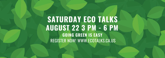 Plantilla de diseño de Ecological Event Announcement Green Leaves Texture Tumblr 