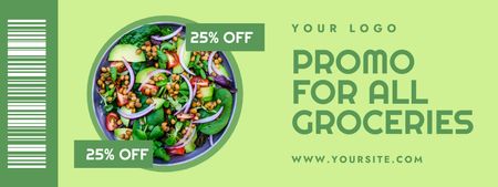 Grocery Store Promotion on All Products Coupon Design Template