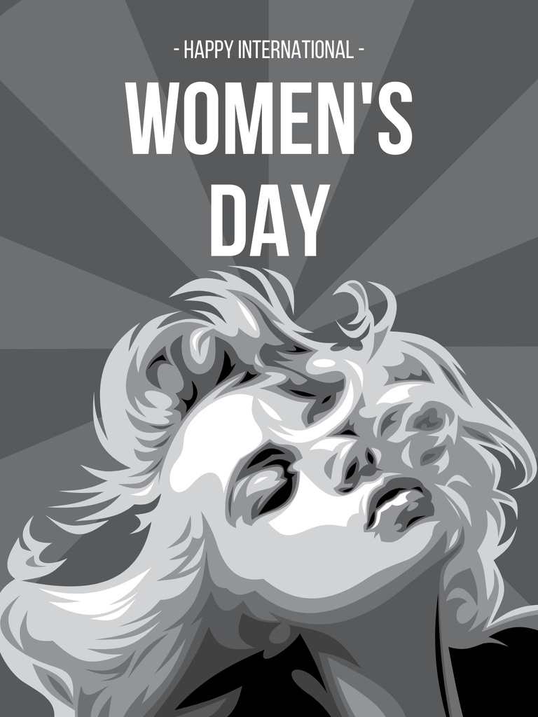 Illustration of Beautiful Blonde on International Women's Day Poster US – шаблон для дизайну