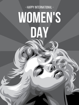 Illustration of Beautiful Blonde on International Women's Day Poster US tervezősablon