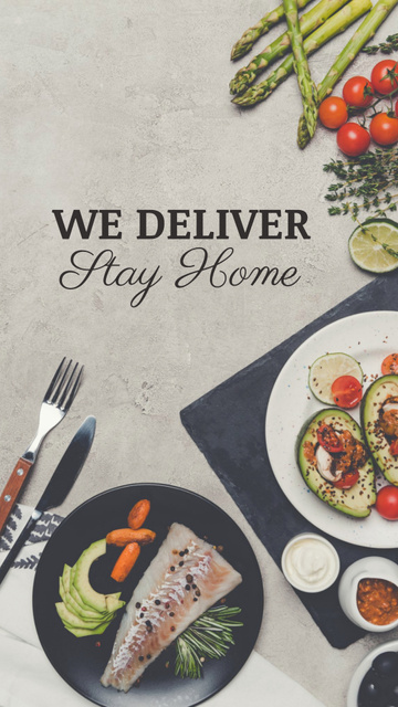 Home Food Delivery Services Instagram Story Modelo de Design