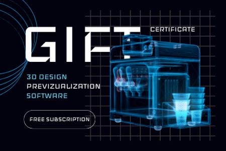 Previsualization Software Ad Gift Certificate Design Template